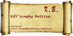 Kőszeghy Bettina névjegykártya
